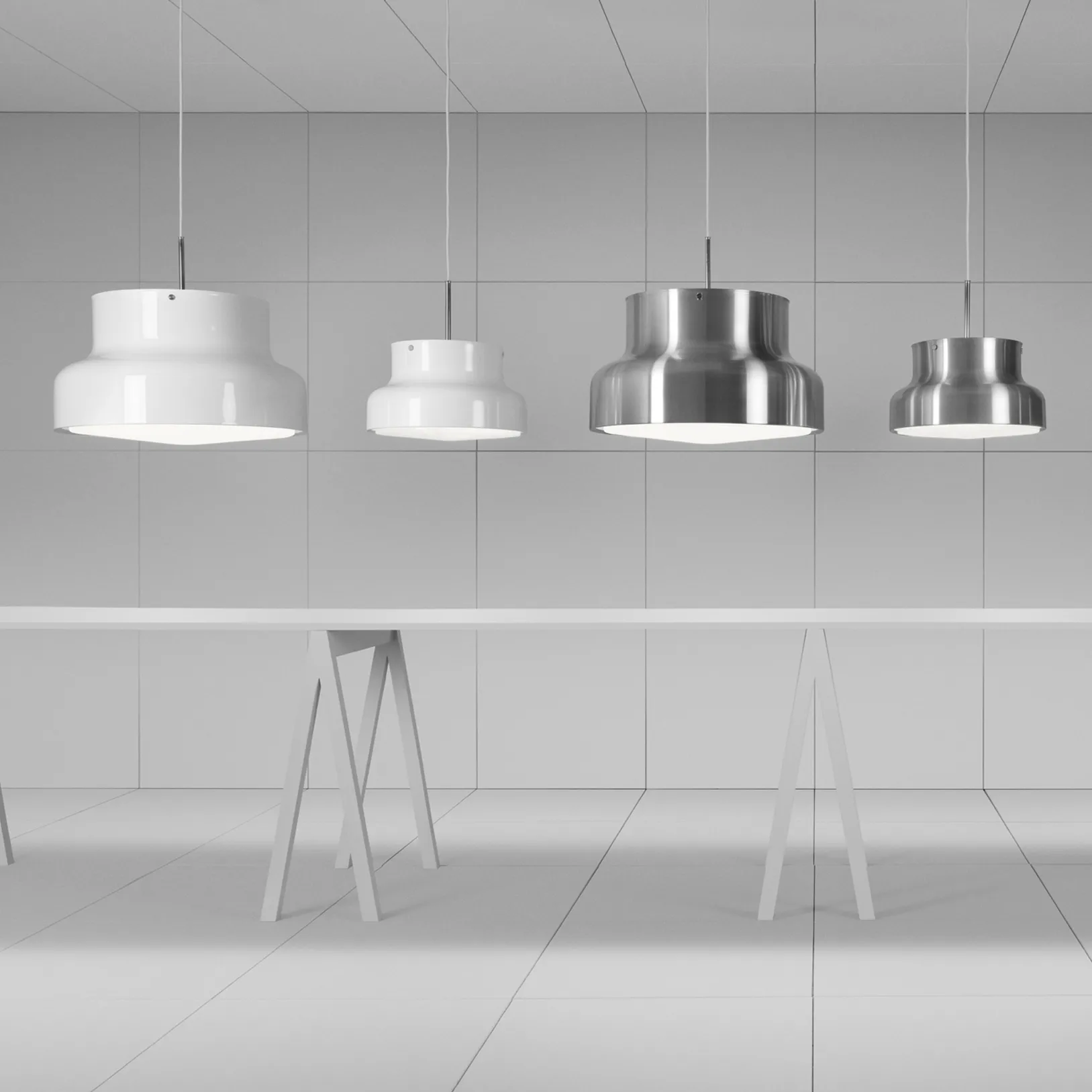 Bumling lamp groot 600 mm, geborsteld aluminium Ateljé Lyktan