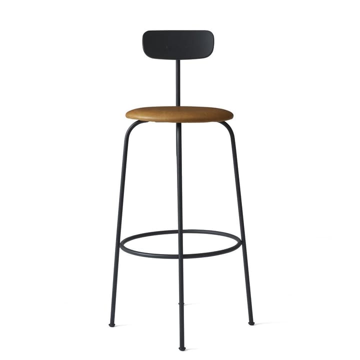 Afteroom barkruk leren zitting, zwart-cognac Audo Copenhagen