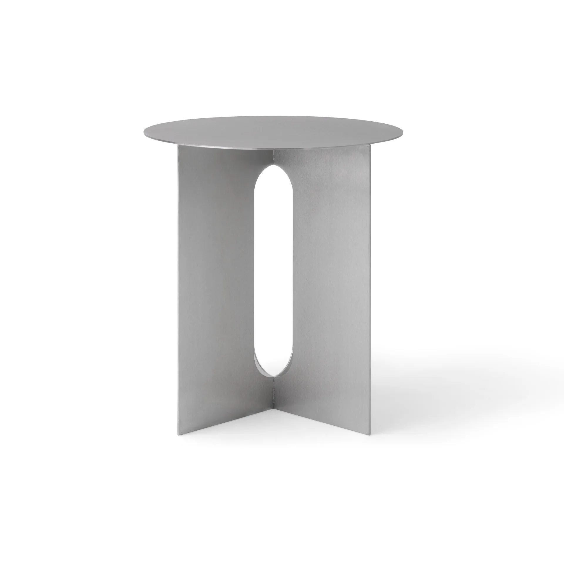Androgyne bijzettafel Ø40x43 cm, Brushed steel Audo Copenhagen