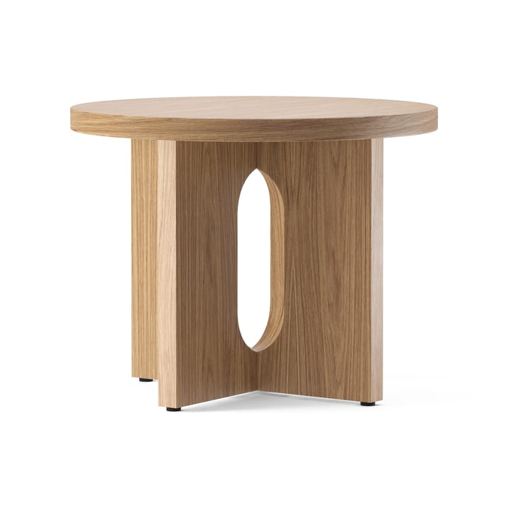 Androgyne bijzettafel Ø50 cm eikenhouten onderstel, Eikenhout-tafelblad Audo Copenhagen
