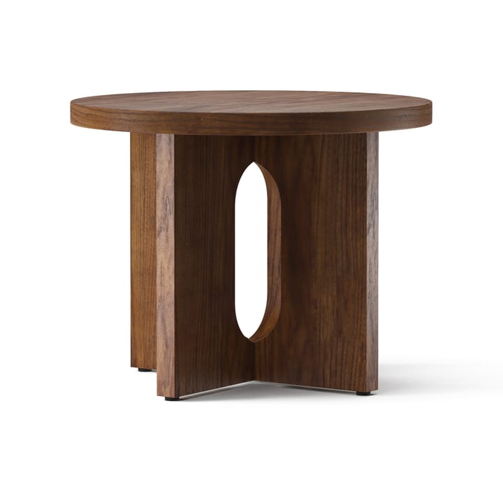 Androgyne bijzettafel Ø50 cm walnoothouten onderstel, Walnoot-tafelblad Audo Copenhagen