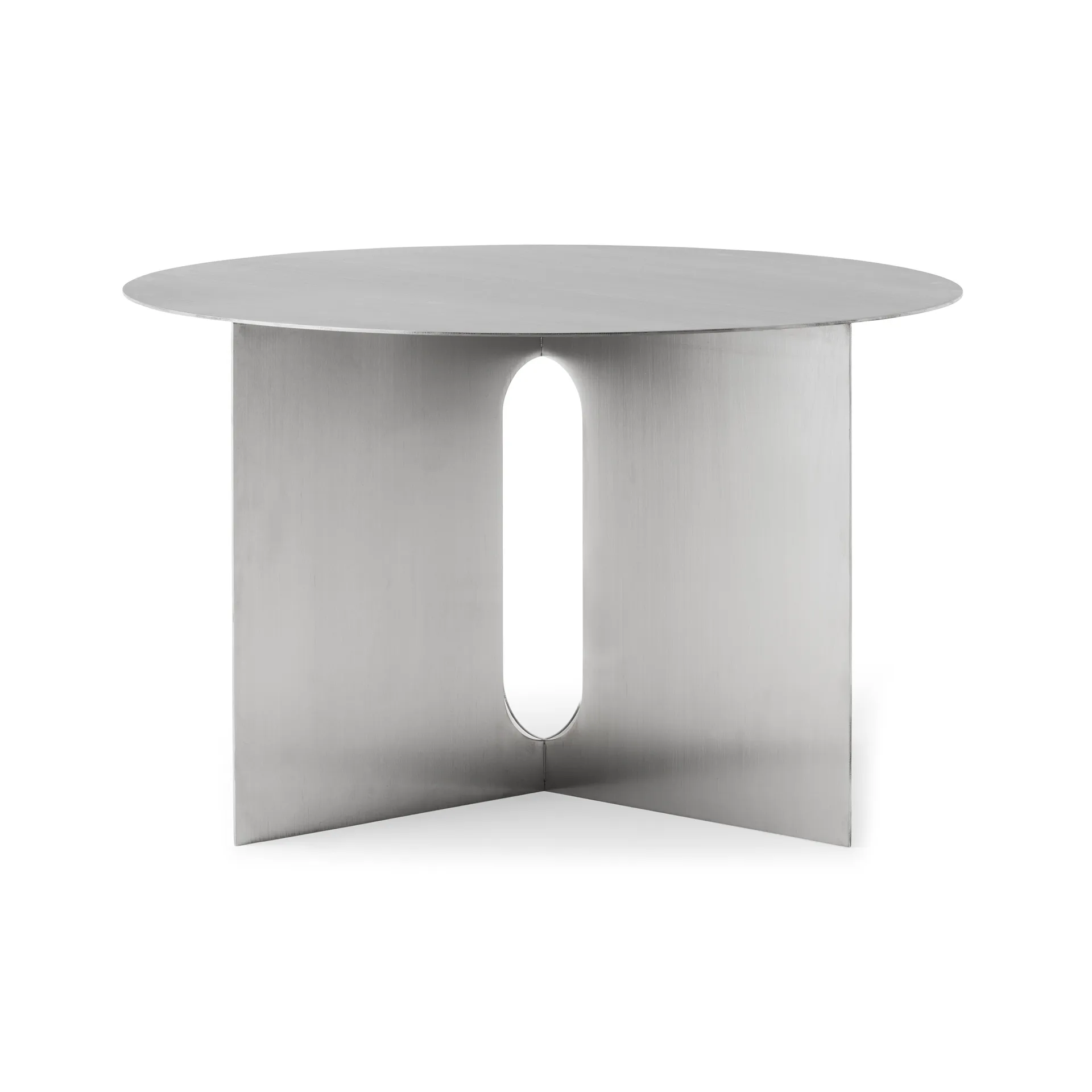 Androgyne bijzettafel Ø63 cm, Brushed steel Audo Copenhagen