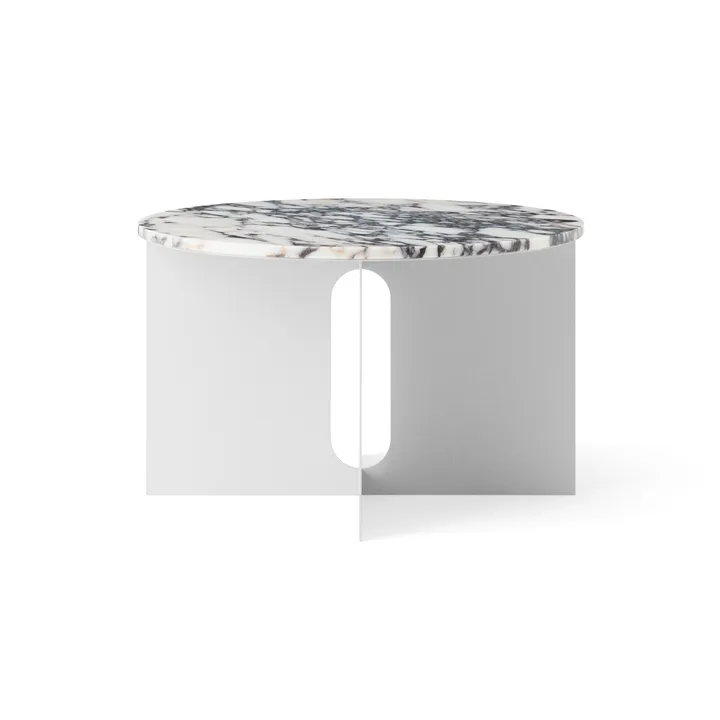 Androgyne Bijzettafel - Calacatta Viola marmer-geborsteld staal, Ø65 cm - Audo Copenhagen