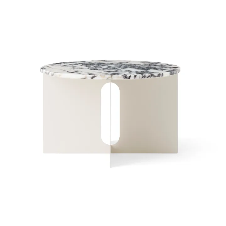 Androgyne Bijzettafel - Calacatta Viola marmer-ivory staal, Ø65 cm - Audo Copenhagen