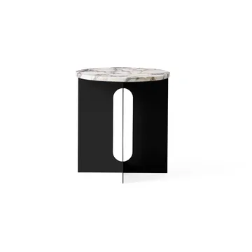 Androgyne Bijzettafel - Calacatta Viola marmer-zwart staal, Ø42 cm - Audo Copenhagen