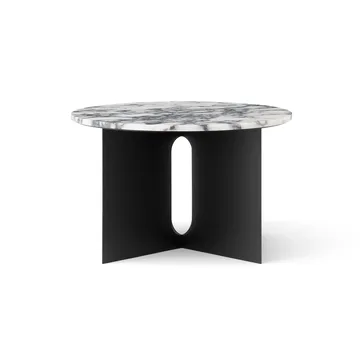 Androgyne Bijzettafel - Calacatta Viola marmer-zwart staal, Ø65 cm - Audo Copenhagen