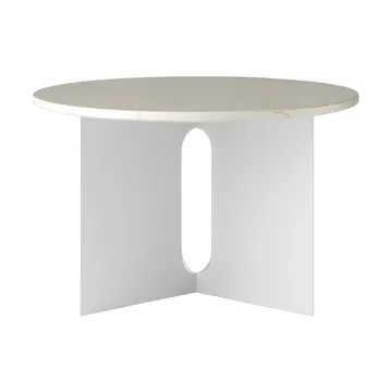 Androgyne Bijzettafel - Crystal Rose marmer-geborsteld staal, Ø65 cm - Audo Copenhagen