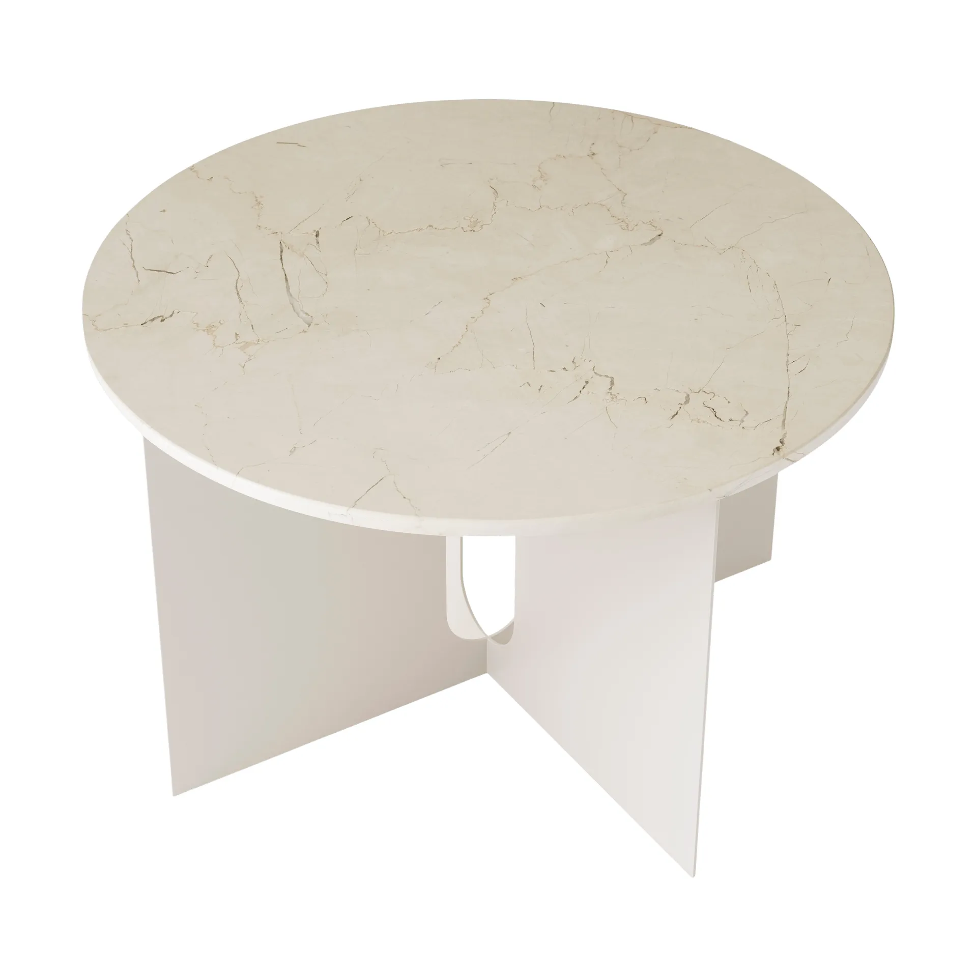 Androgyne Bijzettafel, Crystal Rose marmer-ivory staal, Ø65 cm Audo Copenhagen