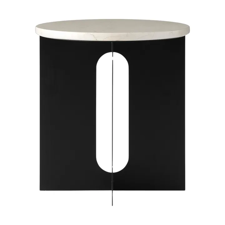 Androgyne Bijzettafel - Crystal Rose marmer-zwart staal, Ø42 cm - Audo Copenhagen