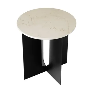 Androgyne Bijzettafel - Crystal Rose marmer-zwart staal, Ø42 cm - Audo Copenhagen