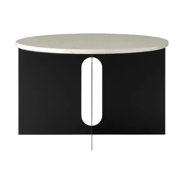 Androgyne Bijzettafel - Crystal Rose marmer-zwart staal, Ø65 cm - Audo Copenhagen