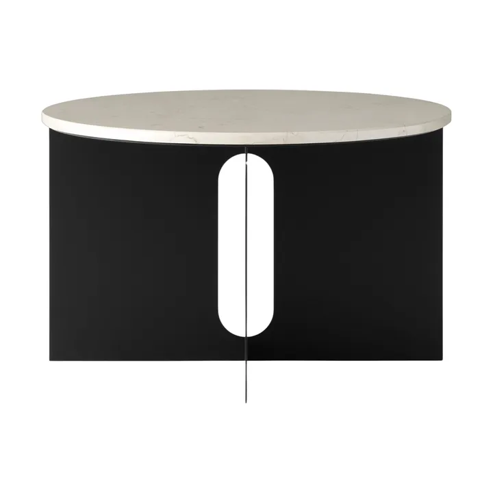 Androgyne Bijzettafel - Crystal Rose marmer-zwart staal, Ø65 cm - Audo Copenhagen