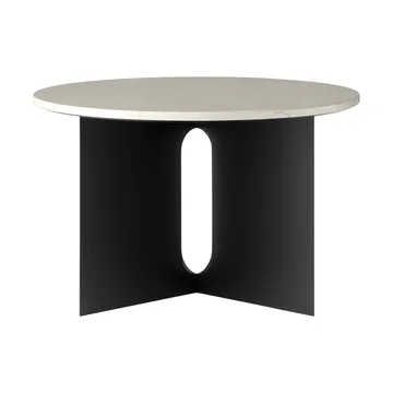 Androgyne Bijzettafel - Crystal Rose marmer-zwart staal, Ø65 cm - Audo Copenhagen