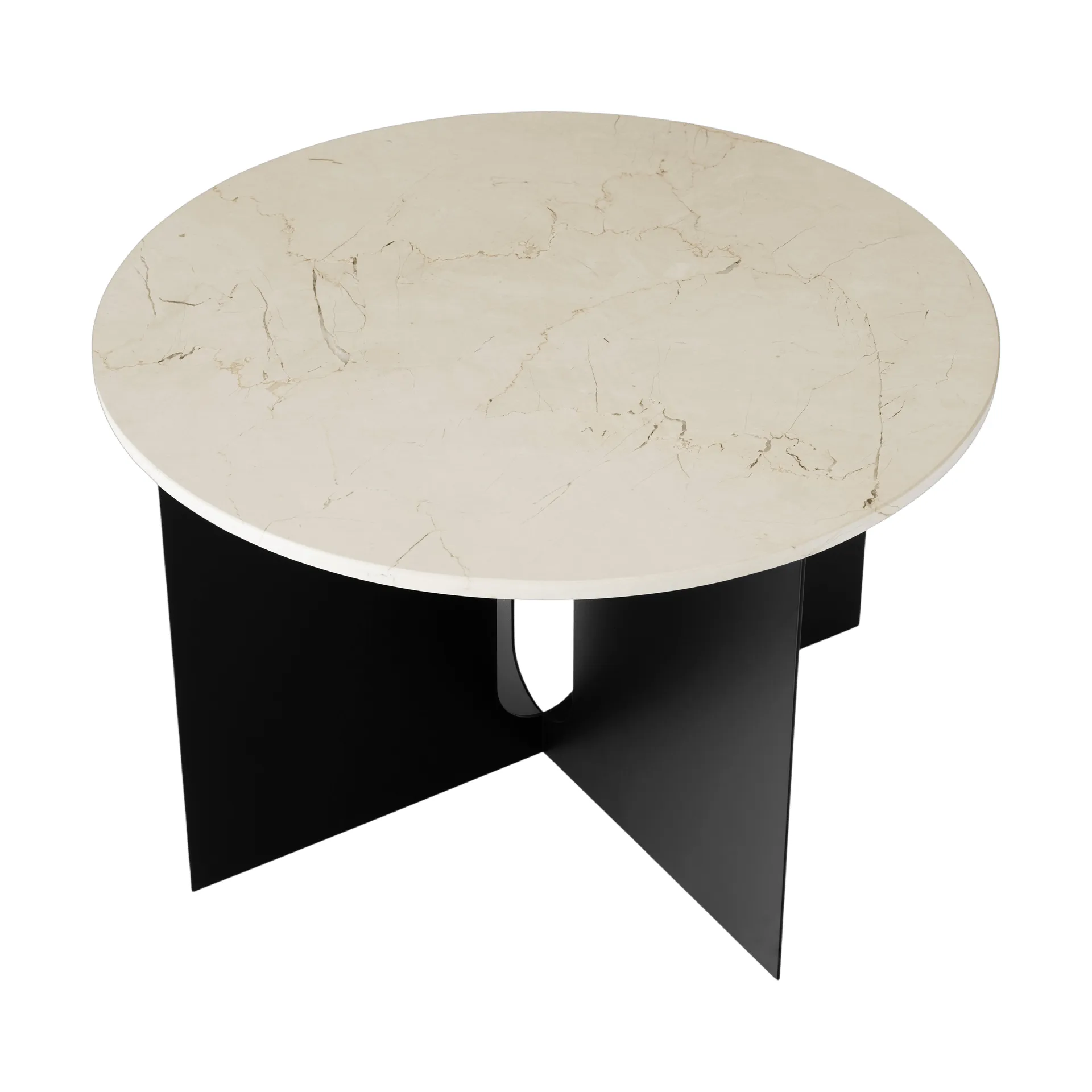 Androgyne Bijzettafel, Crystal Rose marmer-zwart staal, Ø65 cm Audo Copenhagen