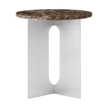 Androgyne Bijzettafel - Emperador marmer-geborsteld staal, Ø42 cm - Audo Copenhagen
