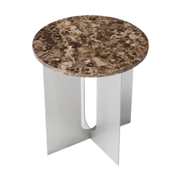 Androgyne Bijzettafel - Emperador marmer-geborsteld staal, Ø42 cm - Audo Copenhagen