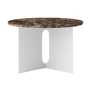 Androgyne Bijzettafel - Emperador marmer-geborsteld staal, Ø65 cm - Audo Copenhagen