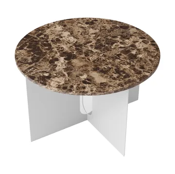 Androgyne Bijzettafel - Emperador marmer-geborsteld staal, Ø65 cm - Audo Copenhagen