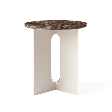 Androgyne Bijzettafel - Emperador marmer-ivory staal, Ø42 cm - Audo Copenhagen