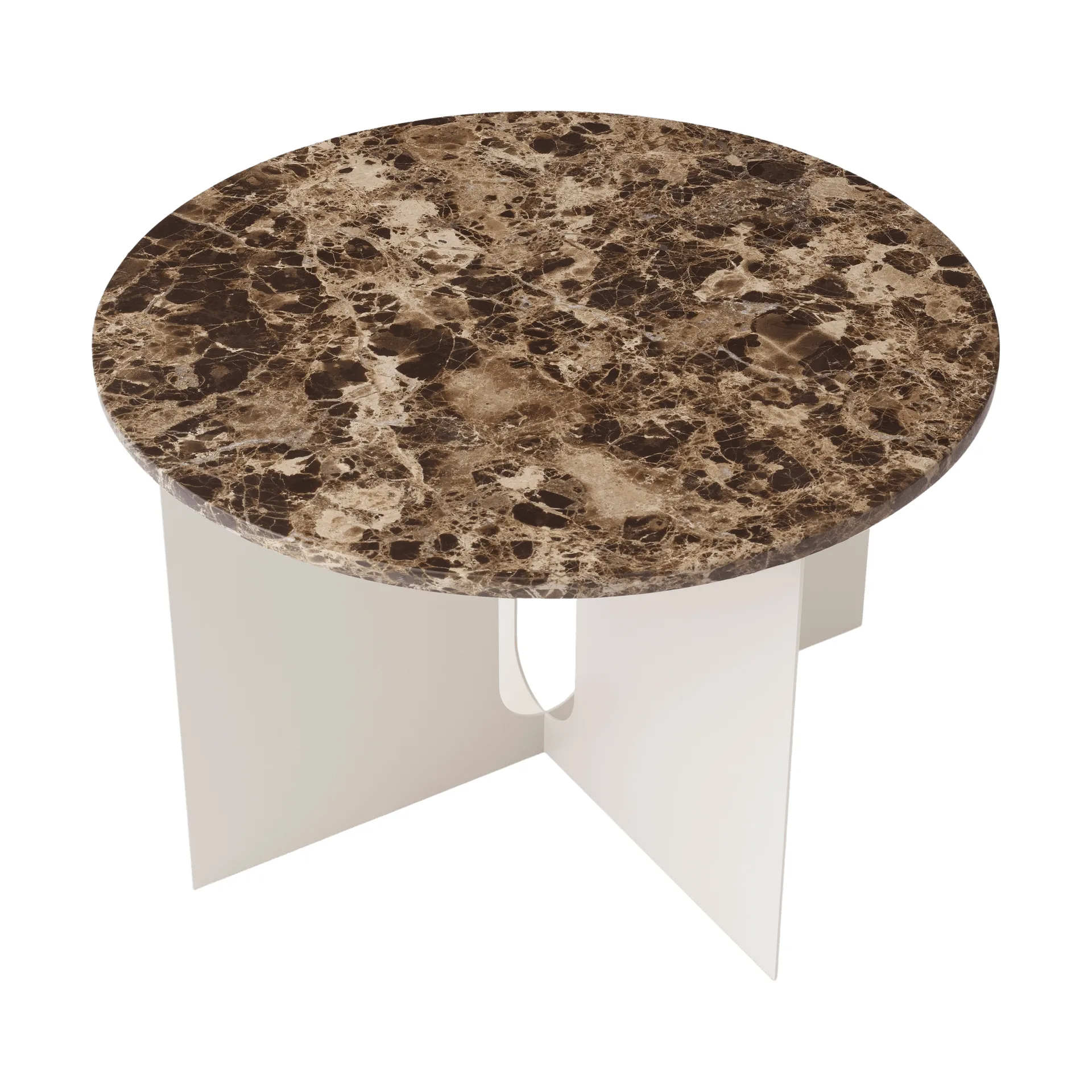 Androgyne Bijzettafel, Emperador marmer-ivory staal, Ø65 cm Audo Copenhagen