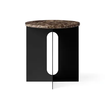 Androgyne Bijzettafel - Emperador marmer-zwart staal, Ø42 cm - Audo Copenhagen