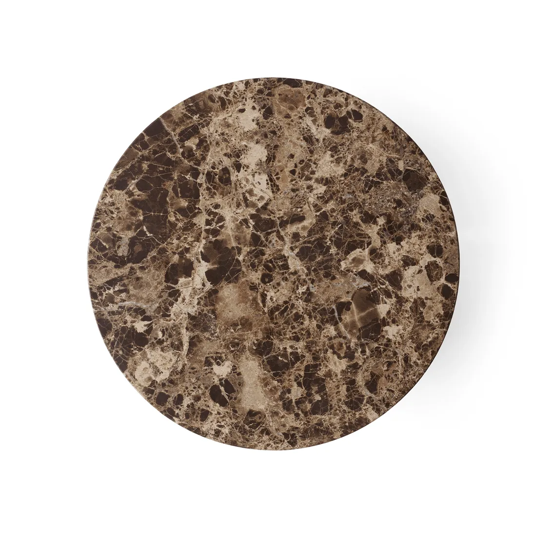 Androgyne Bijzettafel, Emperador marmer-zwart staal, Ø42 cm Audo Copenhagen