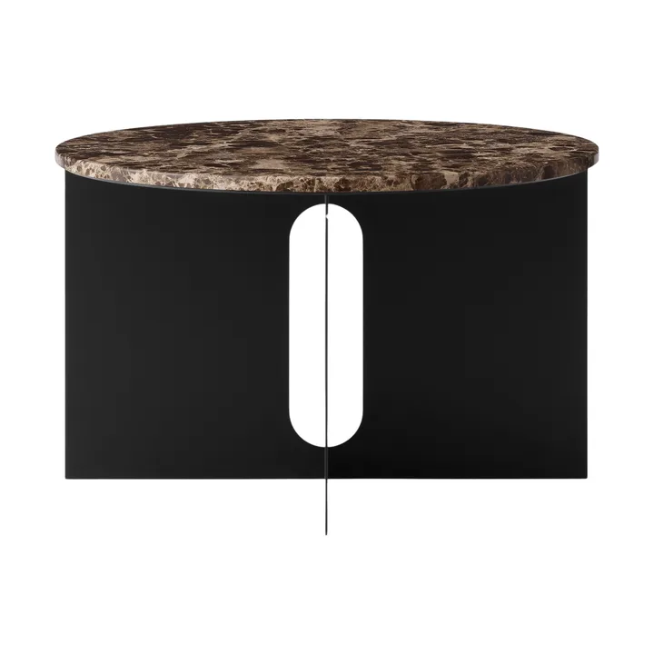Androgyne Bijzettafel - Emperador marmer-zwart staal, Ø65 cm - Audo Copenhagen