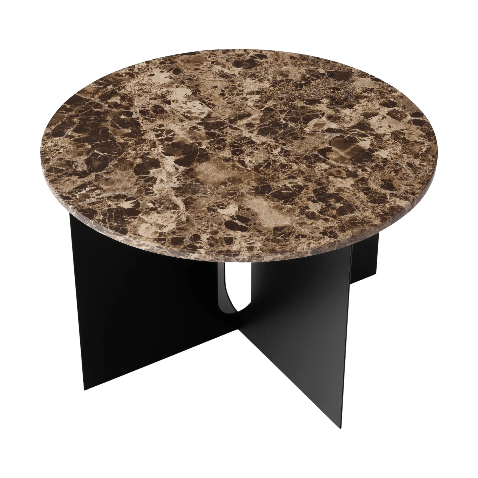 Androgyne Bijzettafel, Emperador marmer-zwart staal, Ø65 cm Audo Copenhagen