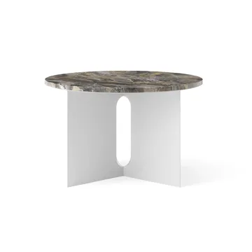 Androgyne Bijzettafel - Grey Galaxy marmer-geborsteld staal, Ø65 cm - Audo Copenhagen
