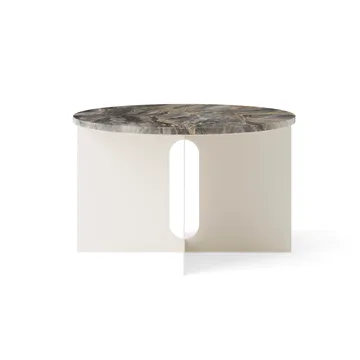 Androgyne Bijzettafel - Grey Galaxy marmer-ivory staal, Ø65 cm - Audo Copenhagen