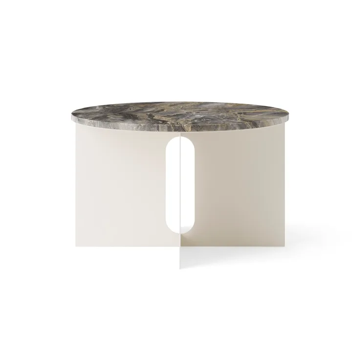 Androgyne Bijzettafel - Grey Galaxy marmer-ivory staal, Ø65 cm - Audo Copenhagen