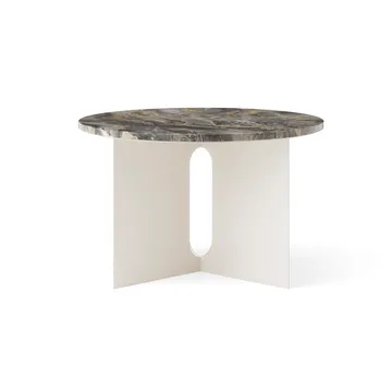 Androgyne Bijzettafel - Grey Galaxy marmer-ivory staal, Ø65 cm - Audo Copenhagen