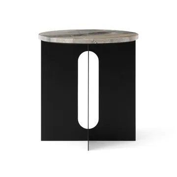 Androgyne Bijzettafel - Grey Galaxy marmer-zwart staal, Ø42 cm - Audo Copenhagen