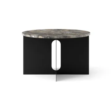 Androgyne Bijzettafel - Grey Galaxy marmer-zwart staal, Ø65 cm - Audo Copenhagen
