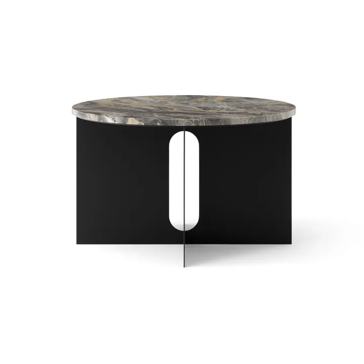 Androgyne Bijzettafel - Grey Galaxy marmer-zwart staal, Ø65 cm - Audo Copenhagen