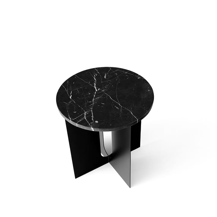 Androgyne Bijzettafel - marble black, ø42 cm, zwart stalen onderstel - Audo Copenhagen