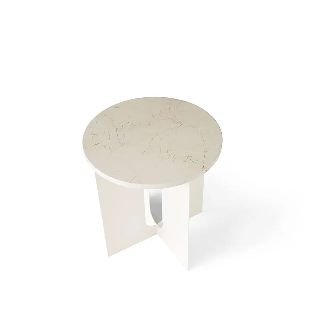 Androgyne Bijzettafel, Marble Crystal Rose-ivory ,Ø42 cm Audo Copenhagen