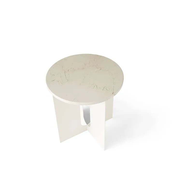 Androgyne Bijzettafel, Marble Crystal Rose-ivory ,Ø42 cm - Audo Copenhagen