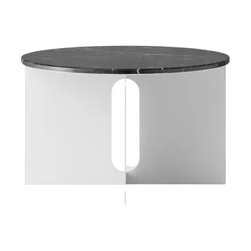 Androgyne Bijzettafel - Nero Maquina marmer-geborsteld staal, Ø65 cm - Audo Copenhagen