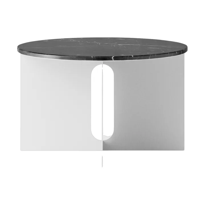 Androgyne Bijzettafel - Nero Maquina marmer-geborsteld staal, Ø65 cm - Audo Copenhagen