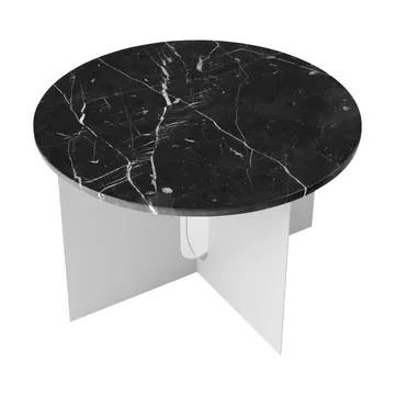 Androgyne Bijzettafel - Nero Maquina marmer-geborsteld staal, Ø65 cm - Audo Copenhagen