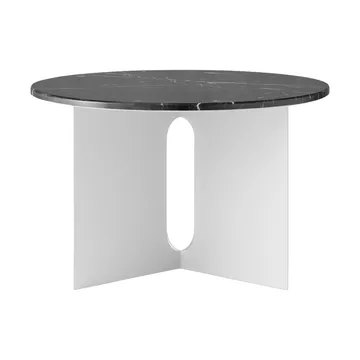 Androgyne Bijzettafel - Nero Maquina marmer-geborsteld staal, Ø65 cm - Audo Copenhagen