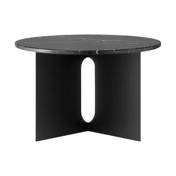 Androgyne Bijzettafel - Nero Marquina marmer-zwart staal, Ø65 cm - Audo Copenhagen