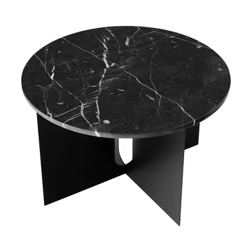 Androgyne Bijzettafel - Nero Marquina marmer-zwart staal, Ø65 cm - Audo Copenhagen