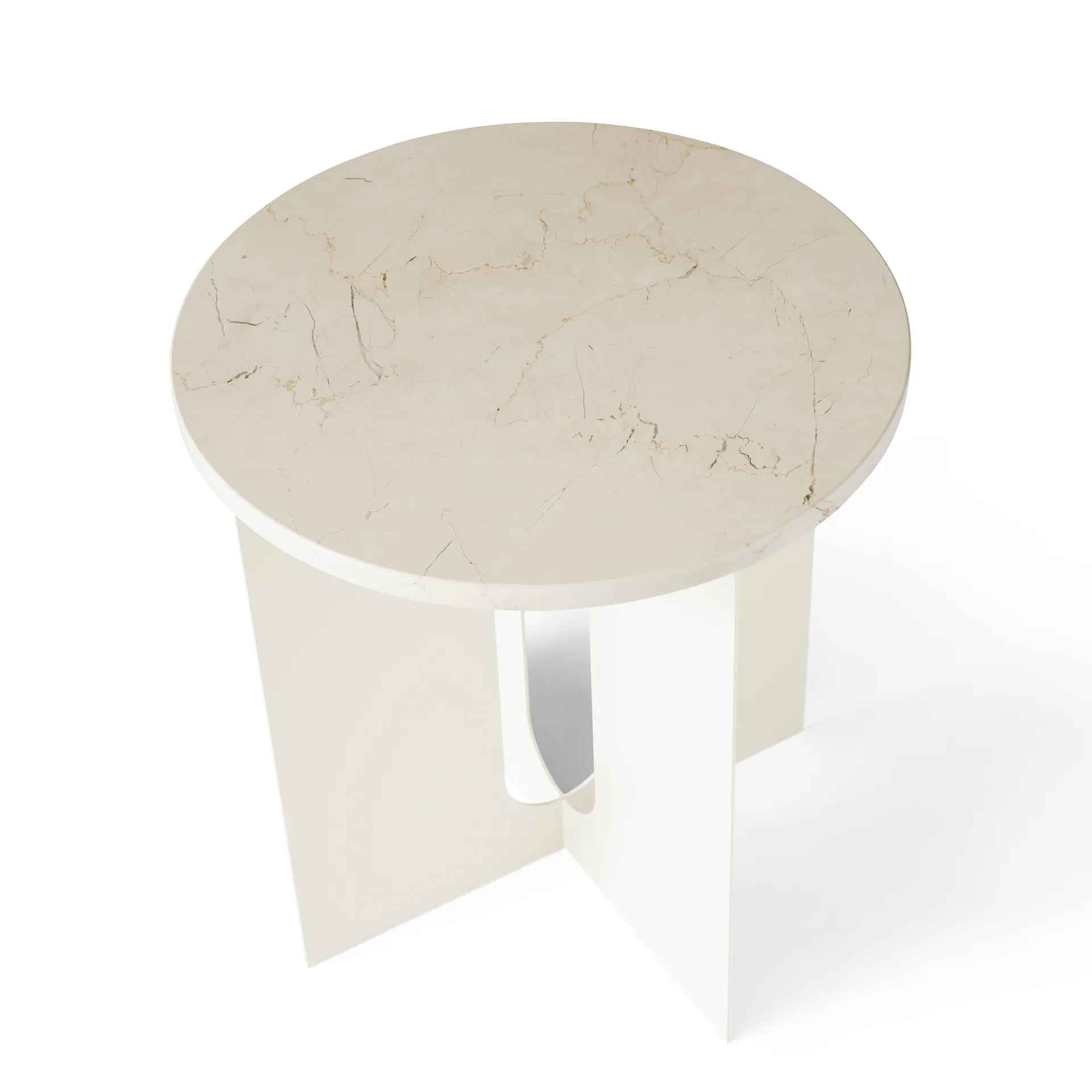 Androgyne tafelblad voor bijzettafel, Crystal Rose marble, Ø42 cm Audo Copenhagen