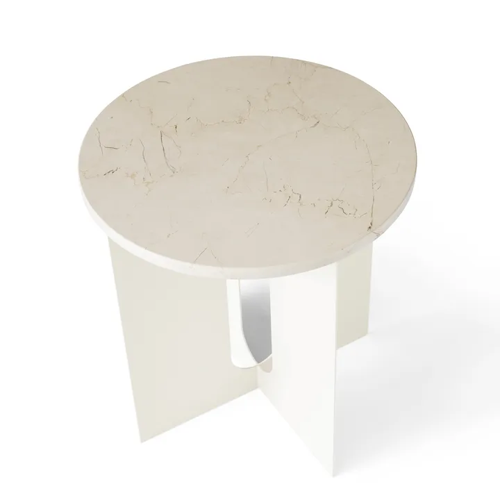 Androgyne tafelblad voor bijzettafel - Crystal Rose marble, Ø42 cm - Audo Copenhagen