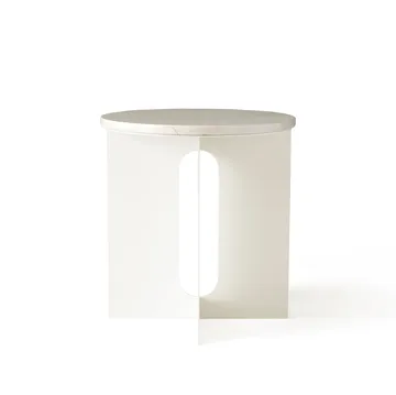 Androgyne tafelblad voor bijzettafel - Crystal Rose marble, Ø42 cm - Audo Copenhagen