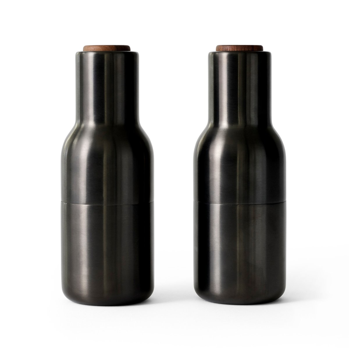 Audo Copenhagen Bottle Grinder kruidenmolen metaal 2-pack Bronzed brass (deksel van walnoothout)