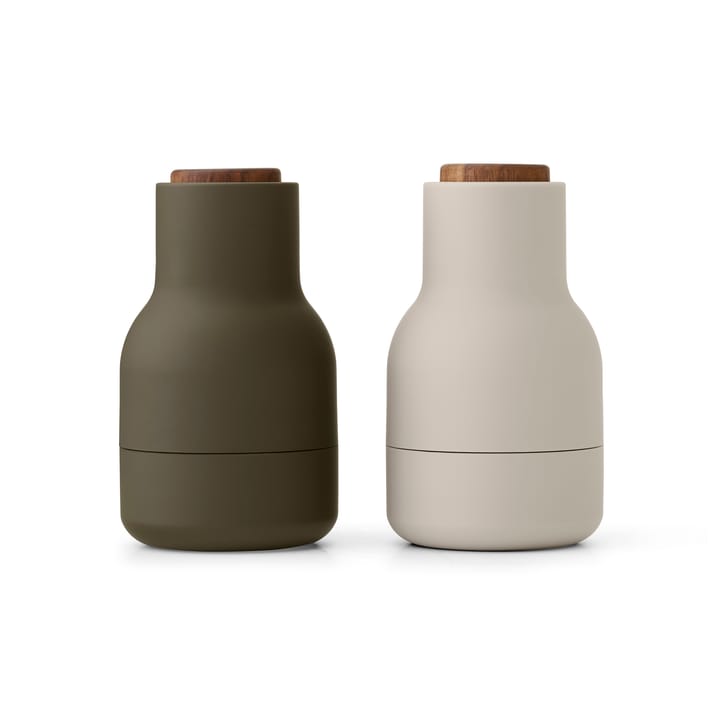 Bottle Grinder kruidenmolen Small 2-pack - Hunting green-beige-walnoothout - Audo Copenhagen