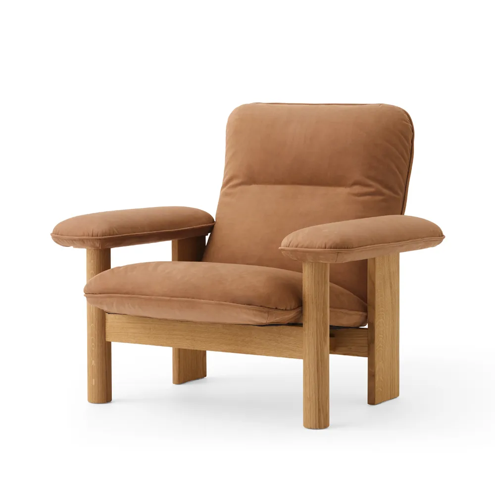Brasilia fauteuil, Oiled oak-Dunes camel leather 21004 Audo Copenhagen